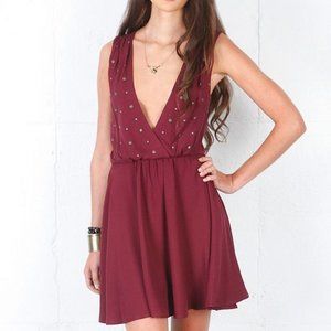 For Love and Lemons Little Lover Dress Wine Small